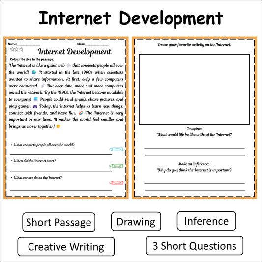 Internet Development | Short Reading Comprehension Creative Worksheet