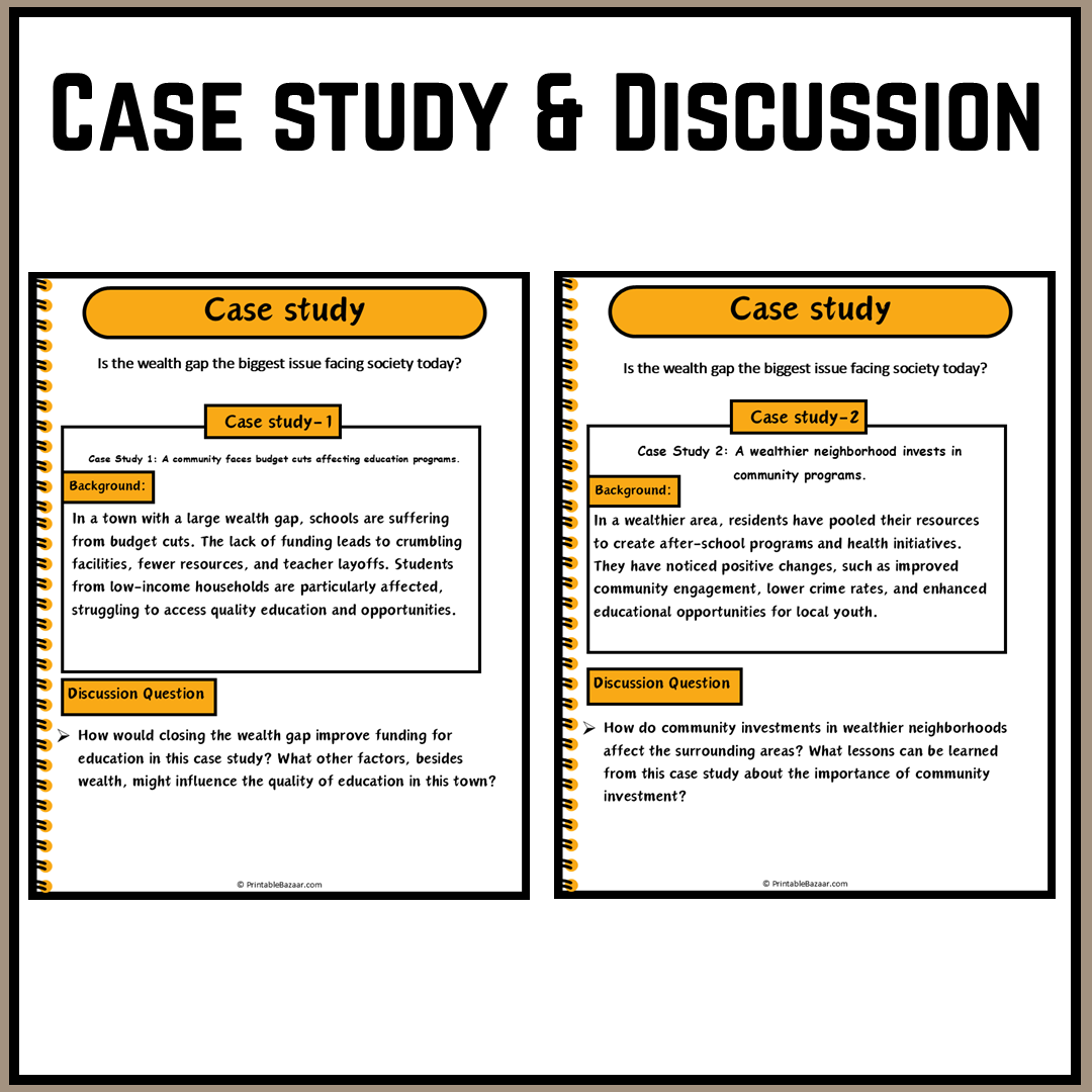 Is the wealth gap the biggest issue facing society today? | Debate Case Study Worksheet