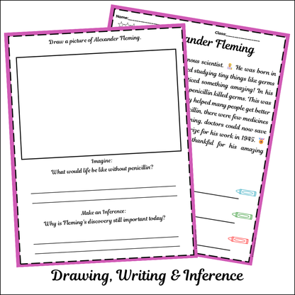 Alexander Fleming | Short Reading Comprehension Creative Worksheet