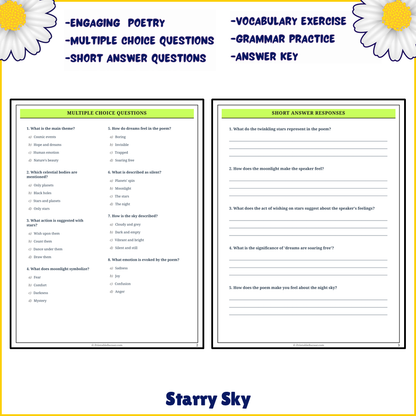 Starry Sky | Poem Grammar Worksheet Printable Activity