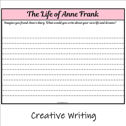 The Life of Anne Frank | Main Idea and Supporting Details Reading Passage and Questions