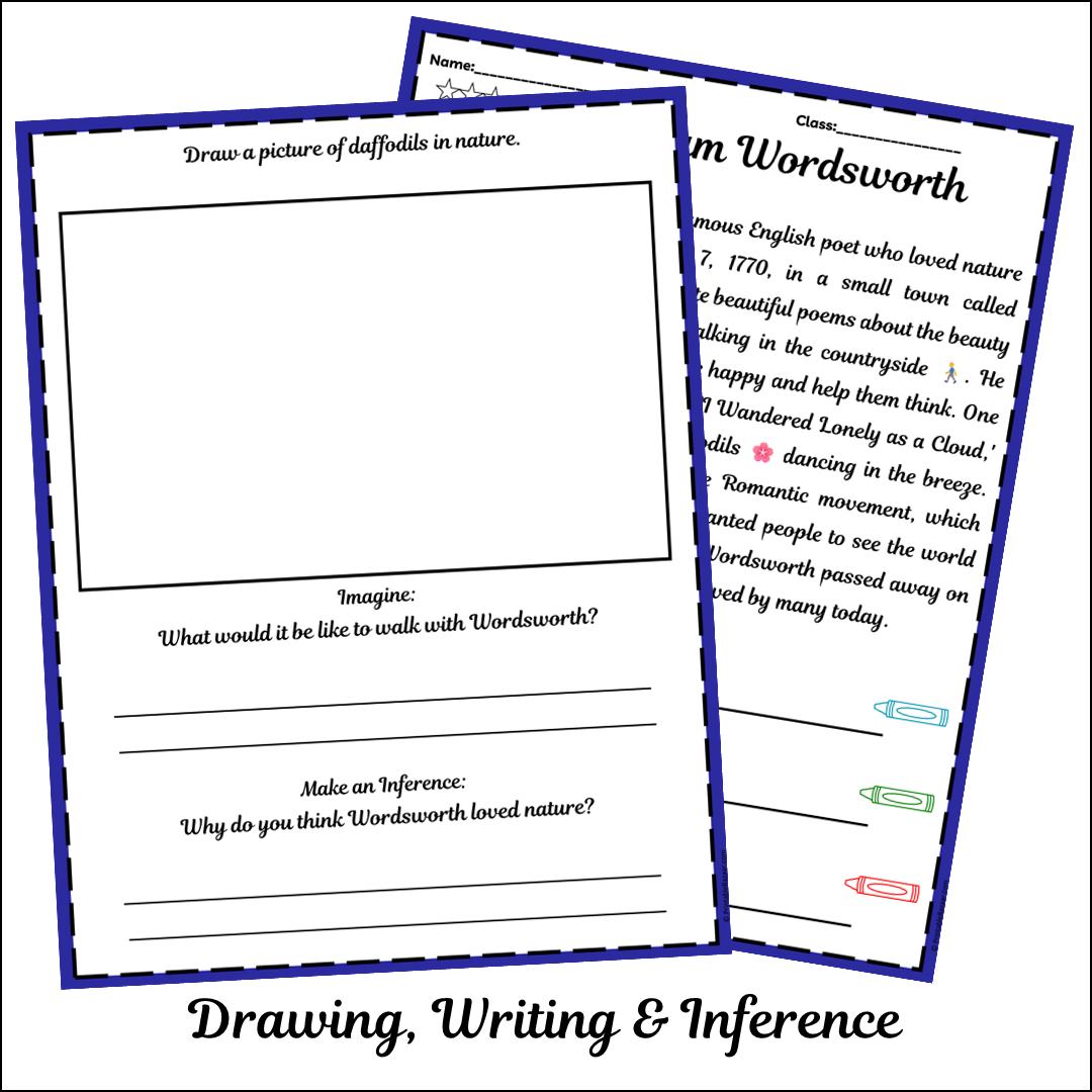 William Wordsworth | Short Reading Comprehension Creative Worksheet