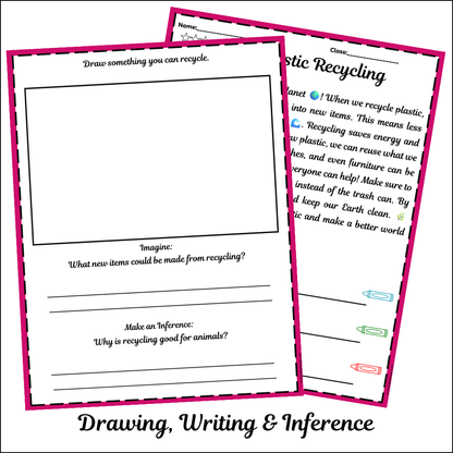 Plastic Recycling | Short Reading Comprehension Creative Worksheet