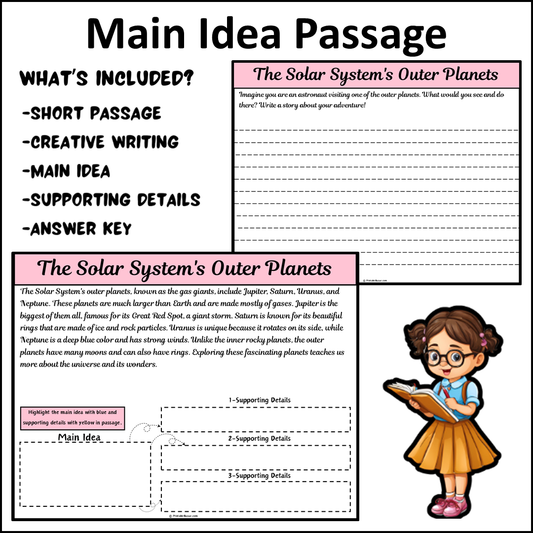 The Solar System's Outer Planets | Main Idea and Supporting Details Reading Passage and Questions