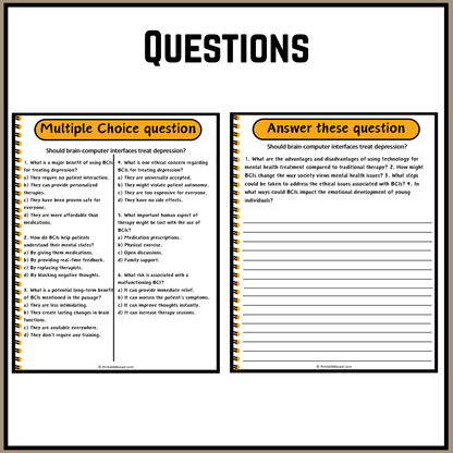 Should brain-computer interfaces treat depression? | Debate Case Study Worksheet