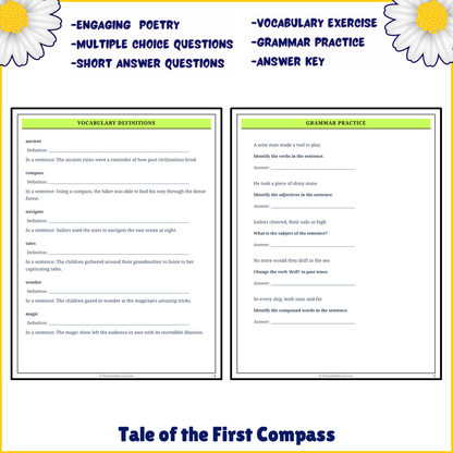 Tale of the First Compass | Poem Grammar Worksheet Printable Activity