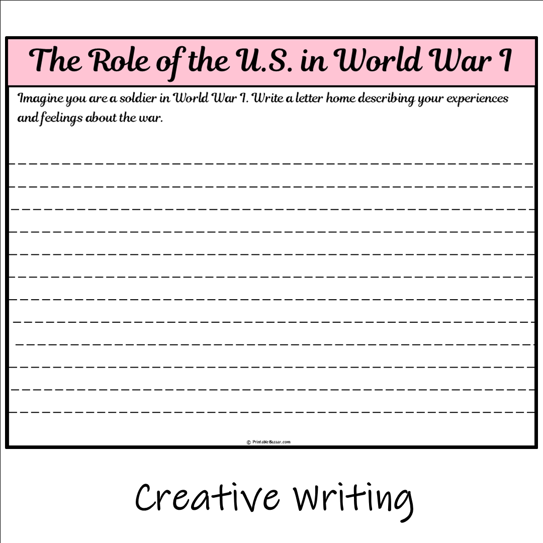 The Role of the U.S. in World War I | Main Idea and Supporting Details Reading Passage and Questions