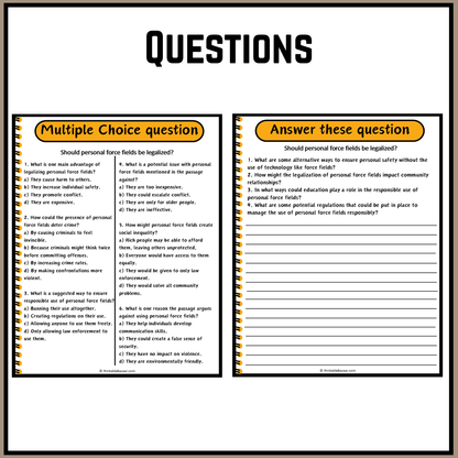 Should personal force fields be legalized? | Debate Case Study Worksheet