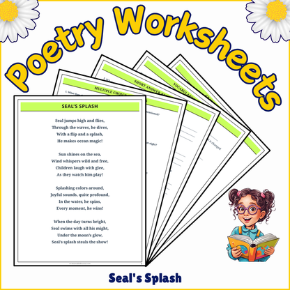 Seal's Splash | Poem Grammar Worksheet Printable Activity