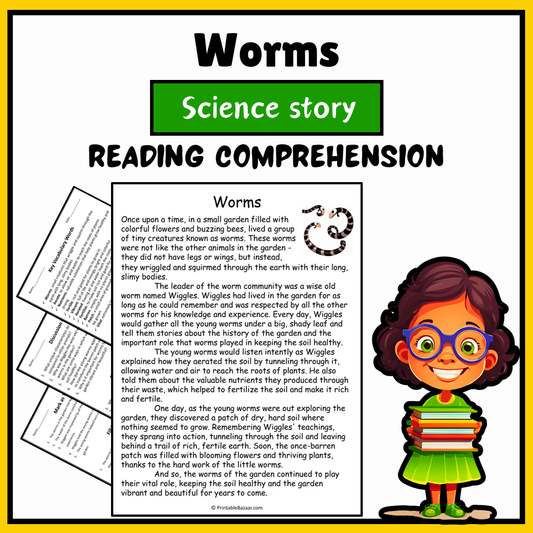 Worms | Science Story Reading Comprehension Activity