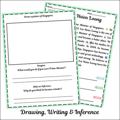 Lee Hsien Loong | Short Reading Comprehension Creative Worksheet