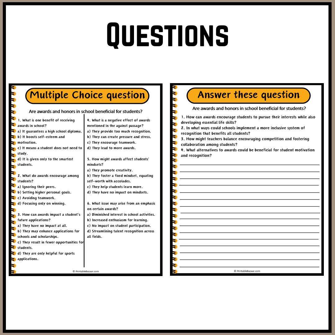 Are awards and honors in school beneficial for students? | Debate Case Study Worksheet