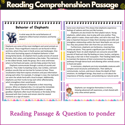 Behavior of Elephants | Reading Comprehension Passage and Questions