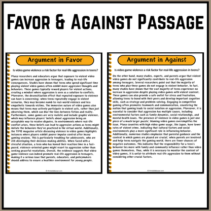 Is video game violence a risk factor for real-life aggression in teens? | Debate Case Study Worksheet