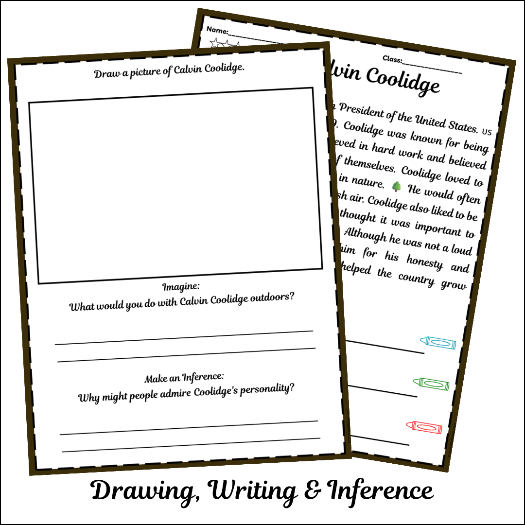 Calvin Coolidge | Short Reading Comprehension Creative Worksheet