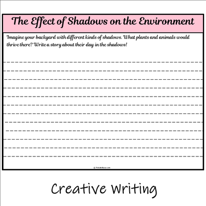 The Effect of Shadows on the Environment | Main Idea and Supporting Details Reading Passage and Questions