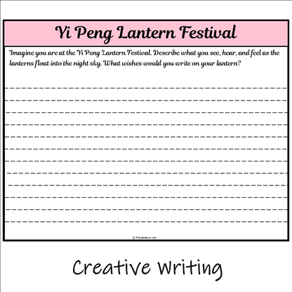 Yi Peng Lantern Festival | Main Idea and Supporting Details Reading Passage and Questions