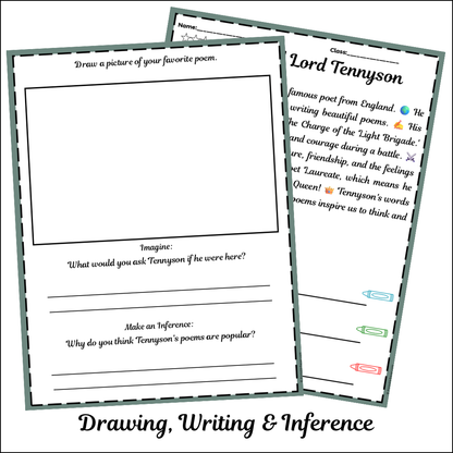 Alfred Lord Tennyson | Short Reading Comprehension Creative Worksheet