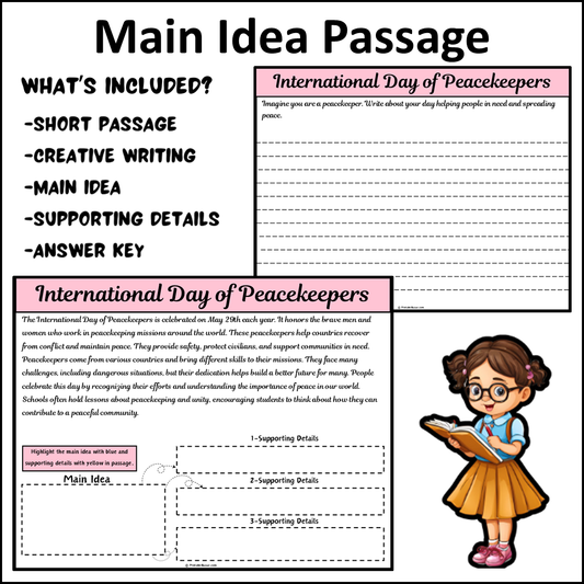 International Day of Peacekeepers | Main Idea and Supporting Details Reading Passage and Questions