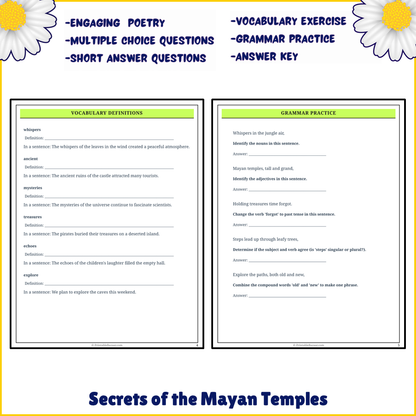 Secrets of the Mayan Temples | Poem Grammar Worksheet Printable Activity