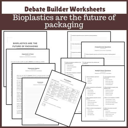 Bioplastics are the future of packaging | Favour and Against Worksheet Printable Activity