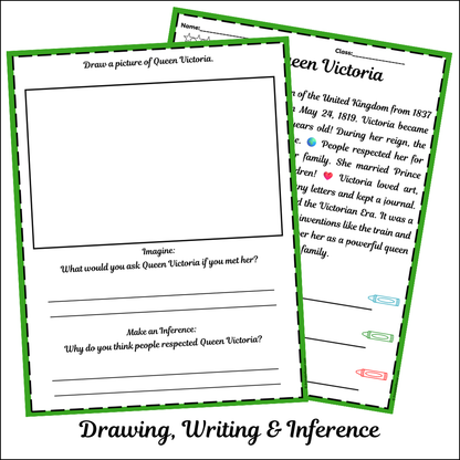 Queen Victoria | Short Reading Comprehension Creative Worksheet