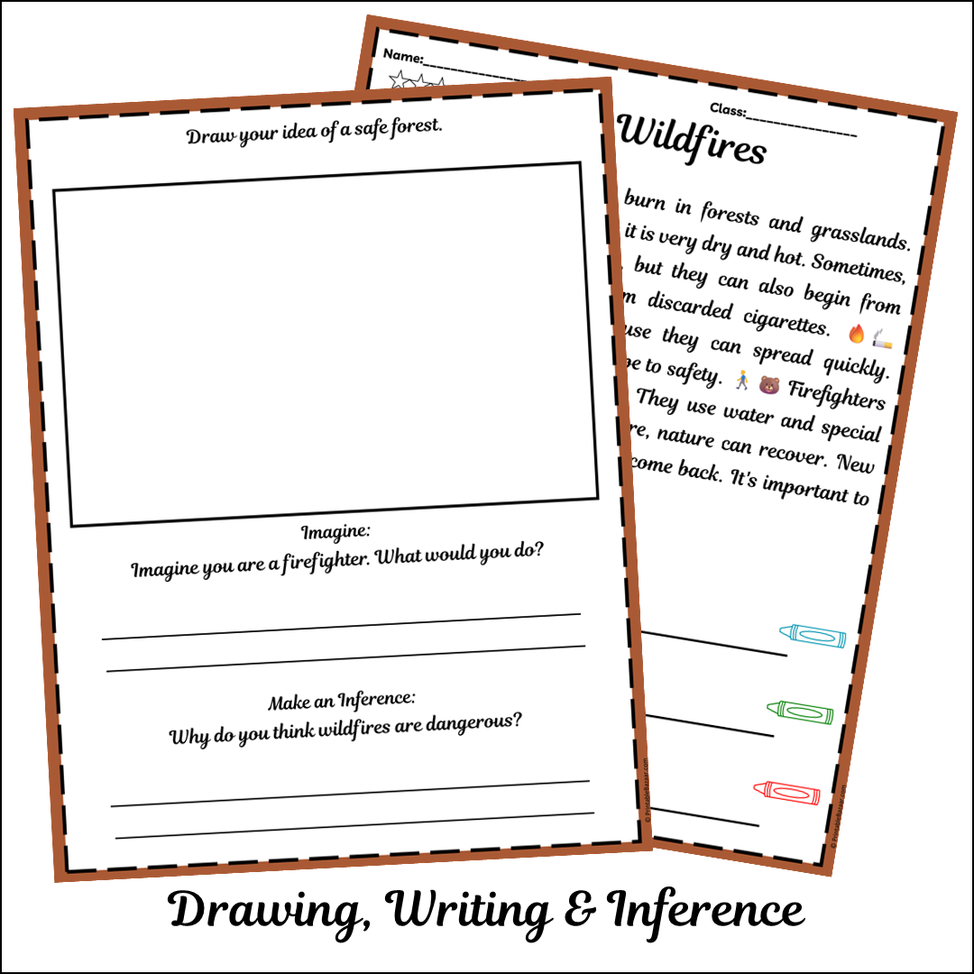 Wildfires | Short Reading Comprehension Creative Worksheet