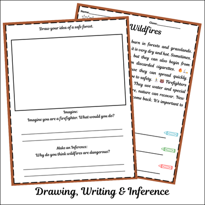 Wildfires | Short Reading Comprehension Creative Worksheet