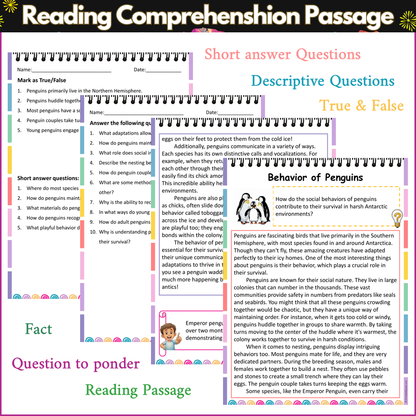 Behavior of Penguins | Reading Comprehension Passage and Questions