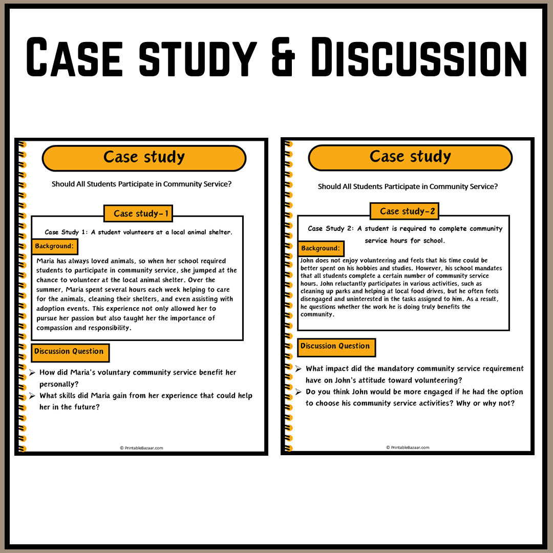 Should All Students Participate in Community Service? | Debate Case Study Worksheet