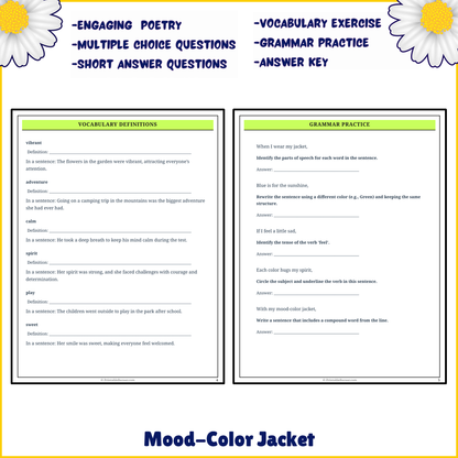 Mood-Color Jacket | Poem Grammar Worksheet Printable Activity