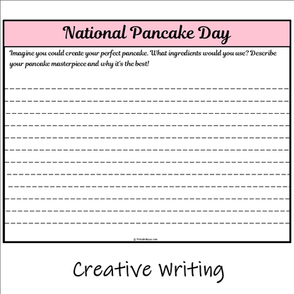 National Pancake Day | Main Idea and Supporting Details Reading Passage and Questions