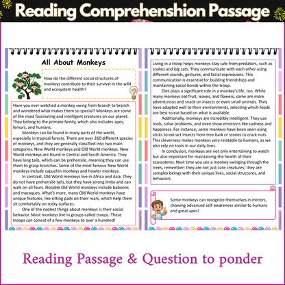 All About Monkeys | Reading Comprehension Passage and Questions