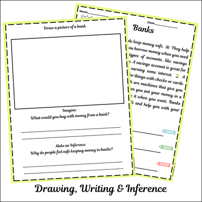 Banks | Short Reading Comprehension Creative Worksheet