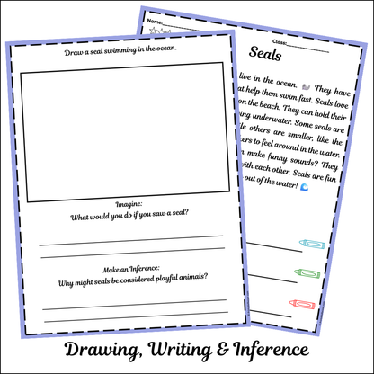 Seals | Short Reading Comprehension Creative Worksheet