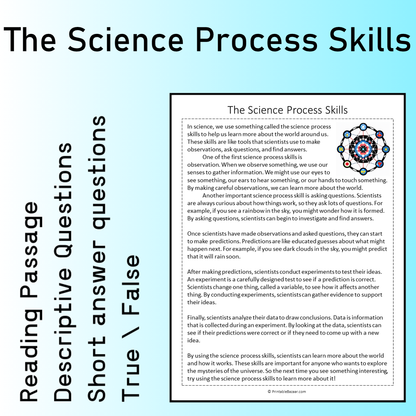 The Science Process Skills | Reading Comprehension Passage Printable Worksheet