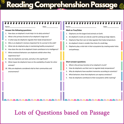 Unique Features of Elephants | Reading Comprehension Passage and Questions