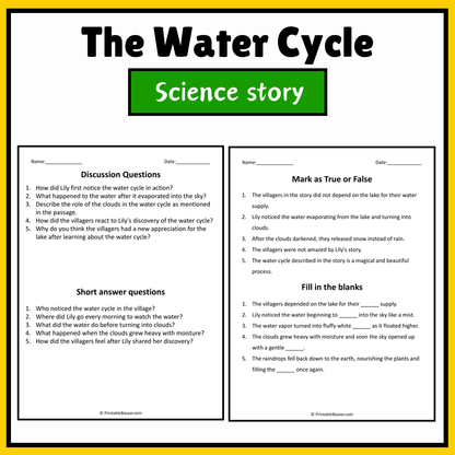 The Water Cycle | Science Story Reading Comprehension Activity