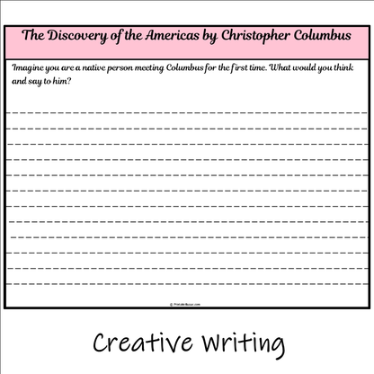 The Discovery of the Americas by Christopher Columbus | Main Idea and Supporting Details Reading Passage and Questions