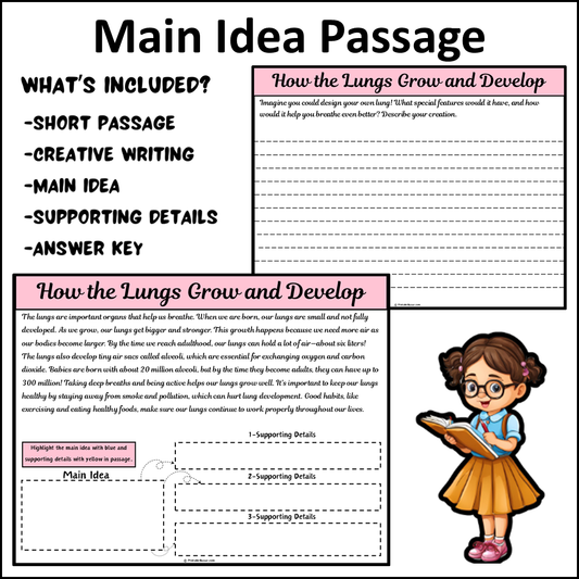 How the Lungs Grow and Develop | Main Idea and Supporting Details Reading Passage and Questions