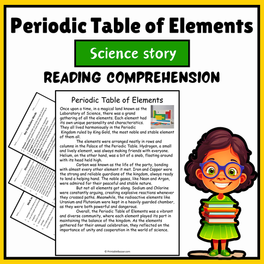Periodic Table of Elements | Science Story Reading Comprehension Activity