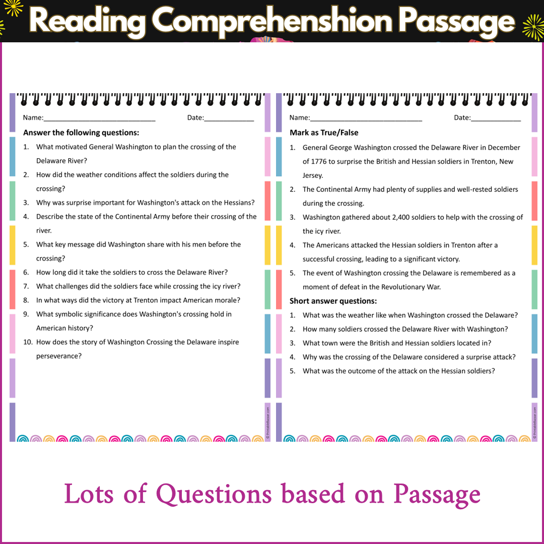 Washington Crossing the Delaware | Reading Comprehension Passage and Questions