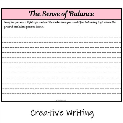 The Sense of Balance | Main Idea and Supporting Details Reading Passage and Questions