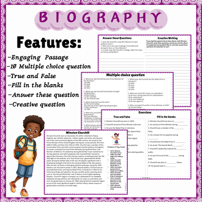 Winston Churchill | Biography Reading Comprehension and Questions Worksheet