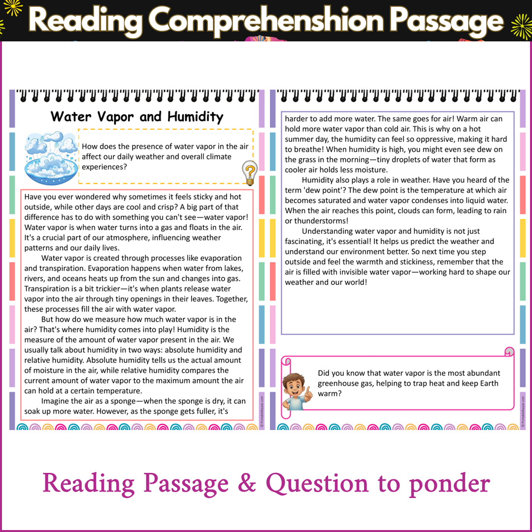 Water Vapor and Humidity | Reading Comprehension Passage and Questions