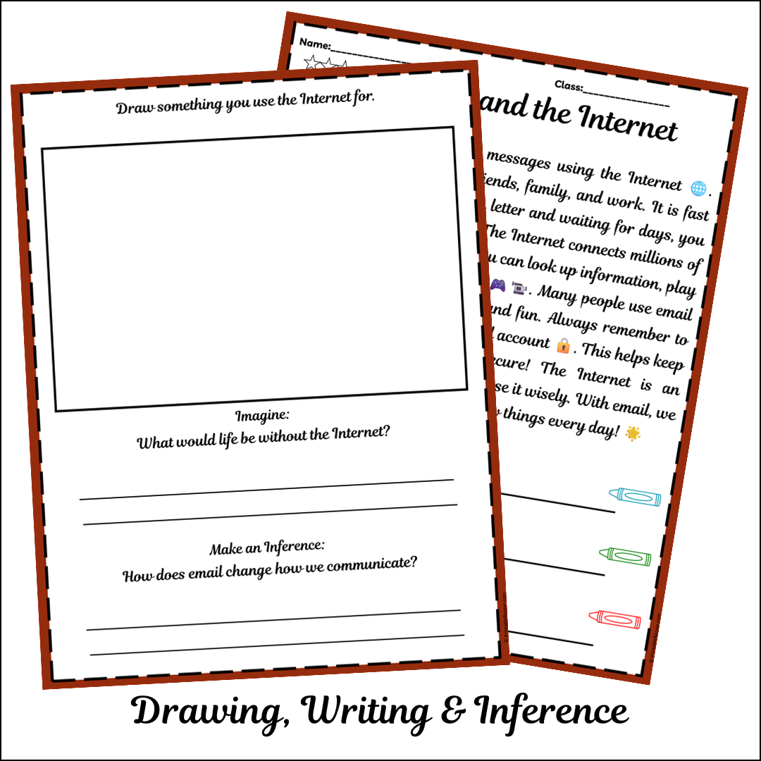 Email and the Internet | Short Reading Comprehension Creative Worksheet