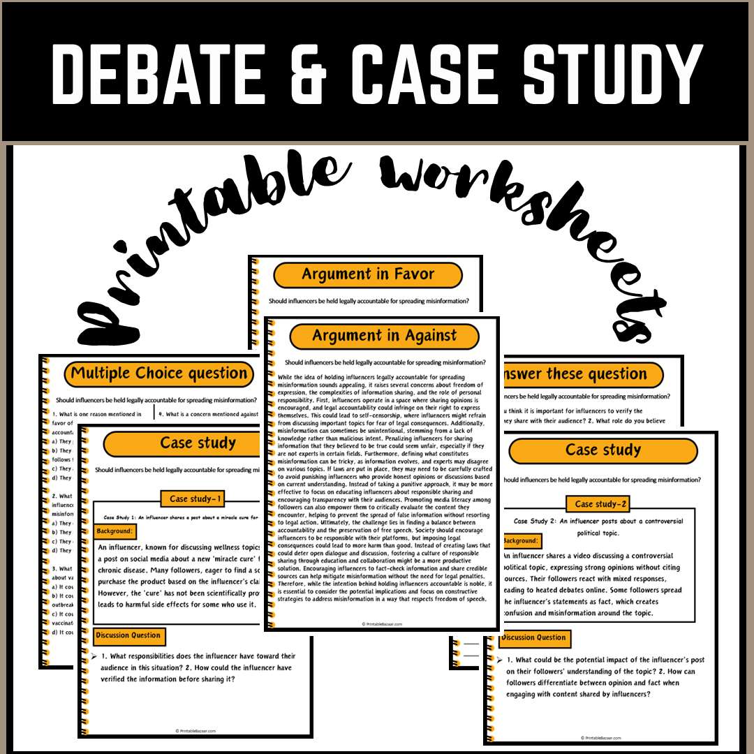 Should influencers be held legally accountable for spreading misinformation? | Debate Case Study Worksheet