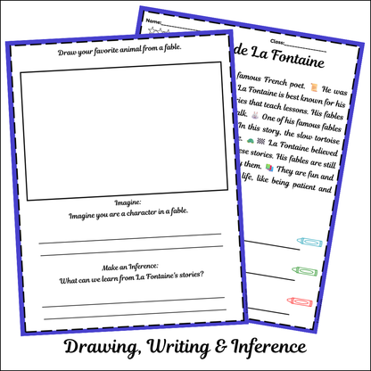 Jean de La Fontaine | Short Reading Comprehension Creative Worksheet