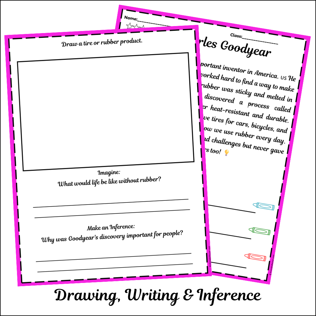 Charles Goodyear | Short Reading Comprehension Creative Worksheet