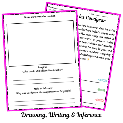 Charles Goodyear | Short Reading Comprehension Creative Worksheet